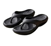 Fryloo Pantofole Unisex Wave Arc Support Flip Flops, Cloud Foam Cushioned Sandals, Anti-slip One-piece Eva Summer Beach Indoor Outdoor Scarpe-nero-38-39