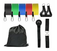 Fryloo Tappeto di acupressione，Tappeto Massaggio Piedi 11 PCS Tpe150 Lb Corda Trazione Full Body Training Elastic Resistance Band Set