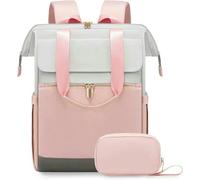 Fryloo Zaino Compatto in Stile Coreano per Studenti alla Moda Pendolare Leggero Sacca da E Spaziosa Daypack Donne Uomini-Rosa