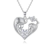 Fryneauy Collana madre a forma di cuore amore materno per madri donne