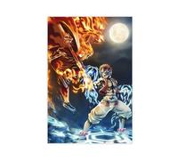 FrySky Kyojuro, Poster su tela con treno Mugen, Rengoku Akaza, Demon Slayer, decorazione per camera da letto, sport, ufficio, stanza, regalo, senza cornice, 20 x 30 cm