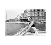 FrySky Poster su tela con attore Sophia Loren, decorazione artistica da parete per soggiorno, camera da letto, senza cornice, stile 22, 60 x 90 cm