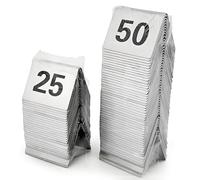 FRYSKYO Numeri da Tavolo in Acciaio Inossidabile, Numeri da Tavolo a Tenda da 1,96 Pollici x 1,77 Pollici, impilabili for Banchetti, caffè, ristoranti, segnaposto for Hotel(10-20)