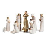 FRYSKYO Personaggi for Iniziare La Natività più Tre Re Magi, Statuette del presepe natività,Ornamenti for La Scena della Natività di Gesù, Resina Scolpita E Dipinta A Mano(10pcs)