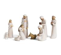 FRYSKYO Personaggi for Iniziare La Natività più Tre Re Magi, Statuette del presepe natività,Ornamenti for La Scena della Natività di Gesù, Resina Scolpita E Dipinta A Mano(9pcs)