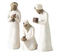 FRYSKYO Personaggi for Iniziare La Natività più Tre Re Magi, Statuette del presepe natività,Ornamenti for La Scena della Natività di Gesù, Resina Scolpita E Dipinta A Mano(3pcs)