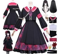 FRYWORK Personaggio del Gioco Nikaidou Hiro Cosplay Costume Vestito Gioco di ruolo Uniforme Set Completo Halloween Festa Carnevale Dress Up Suit con Parrucca Copricapo per Donne (XXXL)