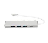 FRZY Hub USB C, Quattro Porte USB C a hub USB 1xUSB3.0 Porta 3xUSB2.0 Porte Trasferimento ad Alta velocità per Laptop d'Argento