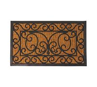 Esschert Design Zerbino gomma rettangolare con stoino l Zerbino gomma rettangolare con stoino L