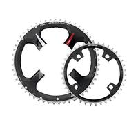 FSA k-force ABS 2 x 11 4 hole Road Chainring, unisex, 371-0010006050, Black/Red Decal, 110 × 52T