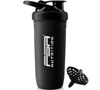 FSA NUTRITION Shaker per proteine in acciaio inox - capienza di 900 ml - Espandibile fino a 700 ml - a tenuta stagna - privo di BPA - Nero
