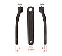 Coppia Pedivelle E-Bike 155mm in Alluminio Nero con Attacco ISIS Drive, Compatibile Bosch Gen4