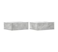 fsahslih Comodini sospesi, 2 pezzi, grigio cemento, 40 x 30 x 15 cm, in | Consolle compatte da parete per camera da letto con cassetto integrato e robusto ripiano per piccoli spazi.