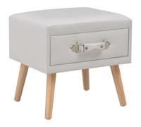 fsahslih Comodino con cassetto bianco, 40 x 35 x 40 cm, ecopelle e legno di | Armadietto compatto dal design moderno per camera da letto e soggiorno con superficie in similpelle facile da pulire.