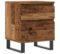 fsahslih Comodino effetto legno anticato, 40 x 35 x 50 cm, tavolino con | Comodino compatto per camera da letto con porta, scomparto e gambe in metallo robuste per un ordine elegante accanto al letto