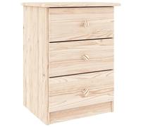 fsahslih Comodino in legno massello di pino con 3 cassetti, ALTA 41 x 35 x | Pratico comò per camera da letto in legno non trattato da personalizzare con pomelli e fissaggio a parete.