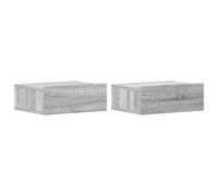 fsahslih Comodino sospeso, 2 pezzi, grigio sonoma, 40 x 30 x 15 cm, mensola | Mensole sospese salvaspazio per camera da letto: le consolle compatte da parete in legno creano ordine accanto al letto.