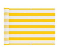 fsahslih Frangivista per balcone, colore giallo e bianco, 75 x 200 cm | Tenda da balcone resistente in tessuto Oxford con occhielli in alluminio per proteggere la privacy sulla terrazza.