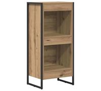 fsahslih Libreria artigianale in quercia, 40 x 30 x 86,5 cm | Elegante organizer con 3 scomparti aperti per soggiorno e corridoio, gambe in acciaio stabili garantiscono una posizione