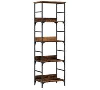 fsahslih Libreria effetto legno anticato, 50 x 33 x 153 cm, 4 scomparti | Sottile miracolo dello spazio per il soggiorno con 4 ripiani aperti in legno di facile manutenzione per libri e decorazioni.