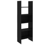 fsahslih Libreria nera, 60 x 35 x 180 cm, in legno con 5 scomparti | Scaffale sottile per soggiorno e ufficio. Cinque ripiani aperti creano ordine per la decorazione e i raccoglitori.