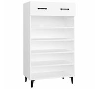fsahslih Scarpiera bianca, 60 x 35 x 105 cm, in legno, con cassetto | Organizer compatto per corridoio e camera da letto con ampi ripiani e pratico scomparto per accessori.
