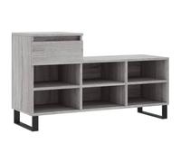 fsahslih Scarpiera grigio Sonoma, 102 x 36 x 60 cm, in legno | Versatile mobile da corridoio con 6 scomparti e 1 cassetto, gambe in metallo robuste e montaggio flessibile per camera da