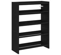 fsahslih Scarpiera nera 60 x 25 x 81 cm, scarpiera sottile per corridoio | Scaffale compatto con più scomparti per corridoio, ingresso e camera da letto. Piano superiore stabile, portata fino a 60 kg.