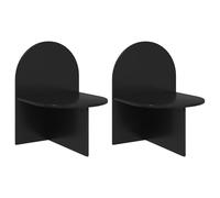 fsahslih Set di 2 comodini, 48 x 49 x 65 cm, in rovere nero | Design moderno per la camera da letto: può essere montato a parete in modo flessibile o autoportante per un ripiano elegante.