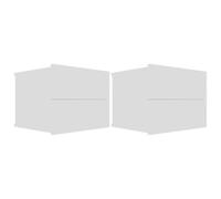 fsahslih Set di 2 comodini bianchi, 40 x 30 x 30 cm, in legno con cassetti | Tavolino compatto per camera da letto e soggiorno con 2 cassetti per riporre in ordine le piccole cose quotidiane.