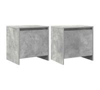 fsahslih Set di 2 comodini, grigio cemento, 45 x 34 x 44,5 cm, in legno | Tavolini compatti con anta per la camera da letto. Offre uno spazio ordinato per le vostre letture.