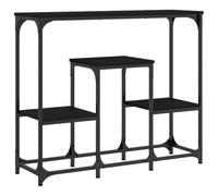 fsahslih Tavolo consolle nero, 89,5 x 28 x 76 cm, da corridoio, stretto | Robusto tavolino da divano con 3 livelli per decorare il soggiorno, il corridoio o la camera da letto. Include protezione