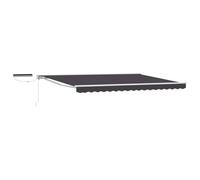 fsahslih Tenda da sole elettrica con braccio articolato, 4 x 3 m, con telecomando, a semicassetta, retrattile, in alluminio e poliestere, protezione solare per terrazza, giardino e balcone, antracite