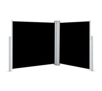 fsahslih Tenda da sole laterale double face, 100 x 600 cm, estensibile, protezione da vento e sguardi indiscreti, per giardino, terrazza, balcone, antistrappo, con telaio in acciaio, colore nero