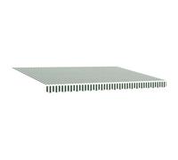 fsahslih Tessuto di ricambio per tenda da sole, 4,5 x 3 m, colore verde e bianco, a righe, in poliestere 240 g/m², con mantovana, per tende, balcone, terrazza, giardino, dimensioni del tessuto 430 x