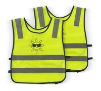 Fsaklaskdy 2 Pezzi Giubbotto di Sicurezza per Bambini, Taglia Universale Bambini 3 a 12 Anni, Alta Visibilità Gilet Catarifrangente Giallo ad Alta Visibilità 360° per Sport, Corsa, Ciclismo