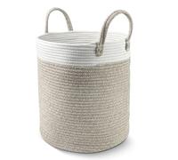 Fsaklaskdy 53L Cesto Portabiancheria, 38cm × 46cm Grande Cesto Biancheria Sporca, Cesta con Manico, Cesta Panni Sporchi Salvaspazio in Cotone, Ceste Portaoggetti Bucato Cesti Porta Oggetti Portagiochi