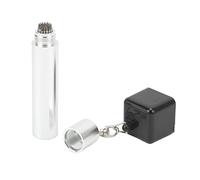 FSAKLPXOV Billiard Cue Stick Tip Chalk Holder, 3 in 1 Pool Cue Chalk Cover with Tip Pricker And Prep Tool, Aluminum TPU Portable Chalk Storage for Cue Tips (Argento)