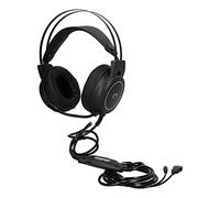 FSAKLPXOV Cuffie da gioco cablate con microfono, cuffie da gioco per PC, comode cuffie RGB con audio stereo surround, microfono regolabile omnidirezionale per hardware di gioco per (Nera)