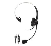 FSAKLPXOV H360 - USB - 3 Telephone Headset Black, Single - Sided Monaural Headset with USB Plug, Volume Adjustment and Mute, for Call Center Customer Service and Teleconferencing
