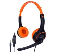 FSAKLPXOV Kids Headphone Stereo 3.5mm Jack Foldable Noise Reduction Wired Headset with Sharing Port for Smartphone, Tablet, Laptop - Comfortable ABS+PVC Earmuffs, 1.8m Cable