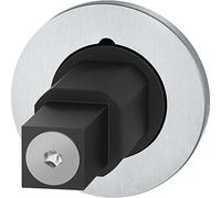 FSB 0 15 1720 08501 6204 - Rosetta per porta, rotonda, adattatore con rosetta per maniglia, spessore porta 39-48 mm, in acciaio inox nero opaco, argento