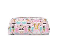 FSCEV Astuccio per penne e cosmetici, motivo: gelato, per ufficio, per riporre oggetti quotidiani, Oro, Taglia unica, Organizer per borse