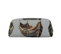 FSCEV Astuccio portapenne con barche vichinghe antiche, astuccio per cosmetici, borsa da ufficio per riporre oggetti quotidiani, Argento, Taglia unica, Organizer per borse