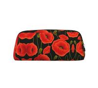 FSCEV Astuccio portapenne con papaveri, astuccio per cosmetici, borsa da ufficio per riporre oggetti quotidiani, argento, taglia unica, organizer per borse, Argento, One Size, Organizer per borse