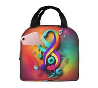 FSCEV Borsa per il pranzo con note musicali colorate, borsa per la spesa