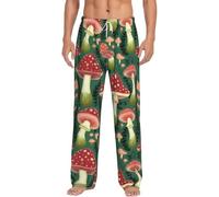 FSCEV Bright Funghi Art Pantaloni Pigiama Uomo Essentials Loungewear Rilassato Notte Sonno Pigro Weekend, bianco, L