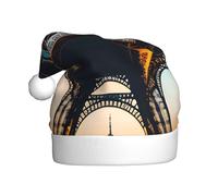 FSCEV Cappello di Natale con immagine della Torre Eiffel di Parigi per adulti Cappello di Babbo Natale per Natale Capodanno Regali di Natale