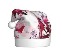 FSCEV Cappello di Natale della Torre Eiffel di Parigi Francia per adulti Cappello di Babbo Natale per Natale Capodanno Regali di Natale