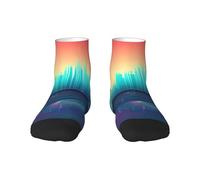 FSCEV Cool Music Sound Wave calzini adulti uomini e donne lavoro quotidiano corsa ed esercizio mantenere adatto per la maggior parte dei piedi, 2 Nero-2, One Size Short